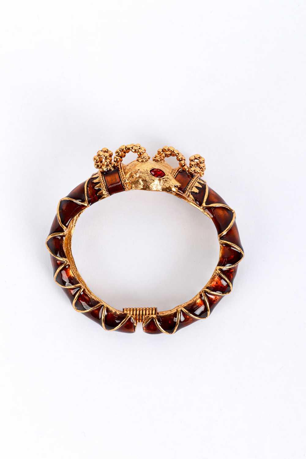 KENNETH JAY LANE Double Rams Head Enamel Bracelet - image 1