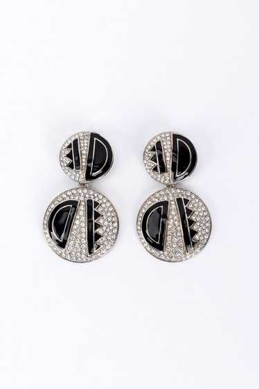 KENNETH JAY LANE Geo Enamel Rhinestone Earrings