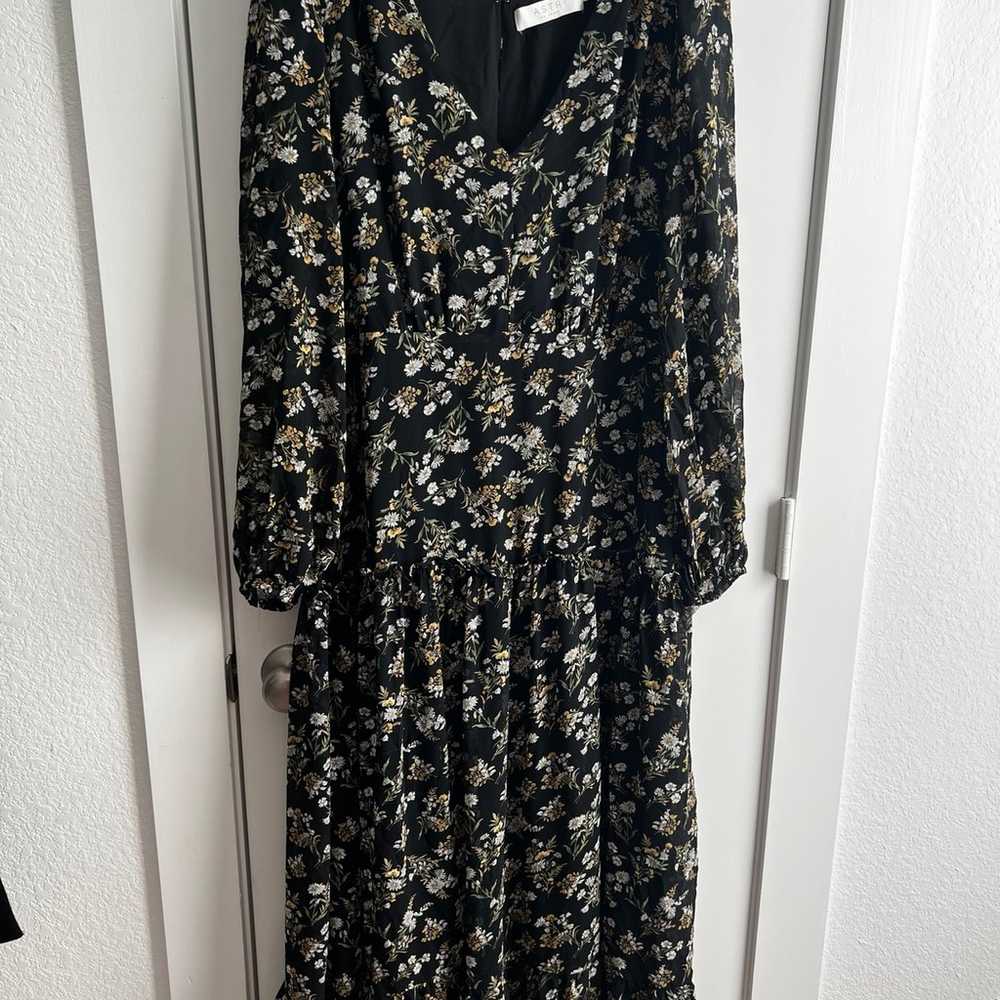 Astr the Label Black floral Dress - image 2