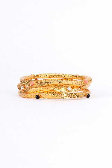 KENNETH JAY LANE Golden Hammered Bangle Set