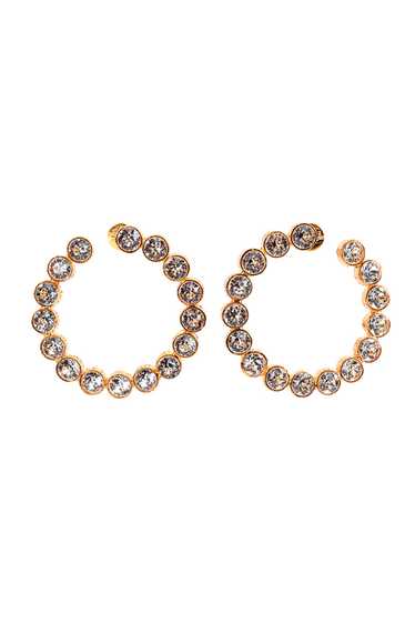 KENNETH JAY LANE Gold Crystal Hoop Earrings