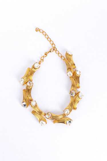 KENNETH JAY LANE Crystal & Pearl Cornucopia Collar