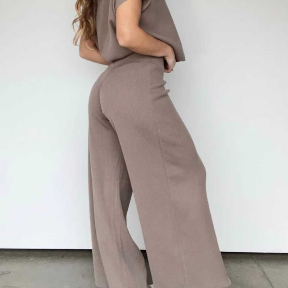 Lane 201 knit top and wide leg pant set mocha bei… - image 6