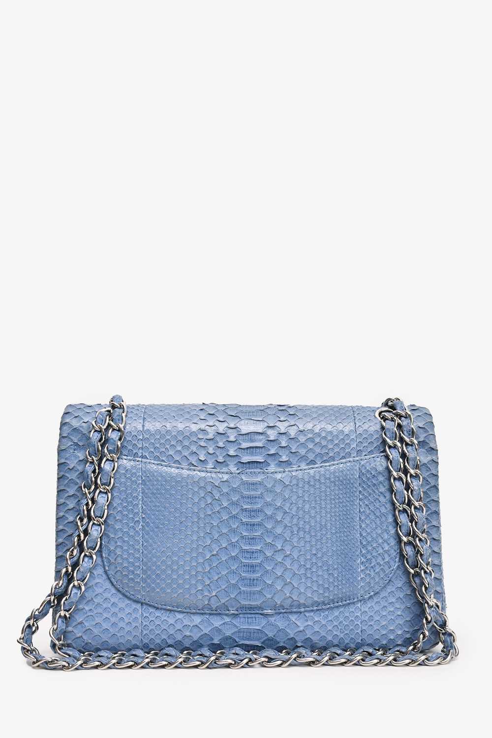 Pre-Loved Chanel™ 2013/14 Blue Python Jumbo Class… - image 6