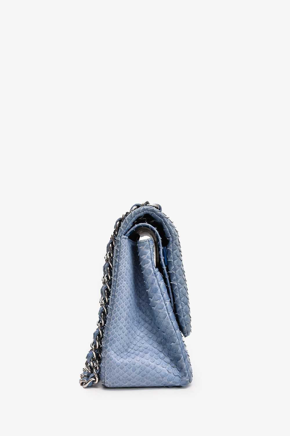 Pre-Loved Chanel™ 2013/14 Blue Python Jumbo Class… - image 7