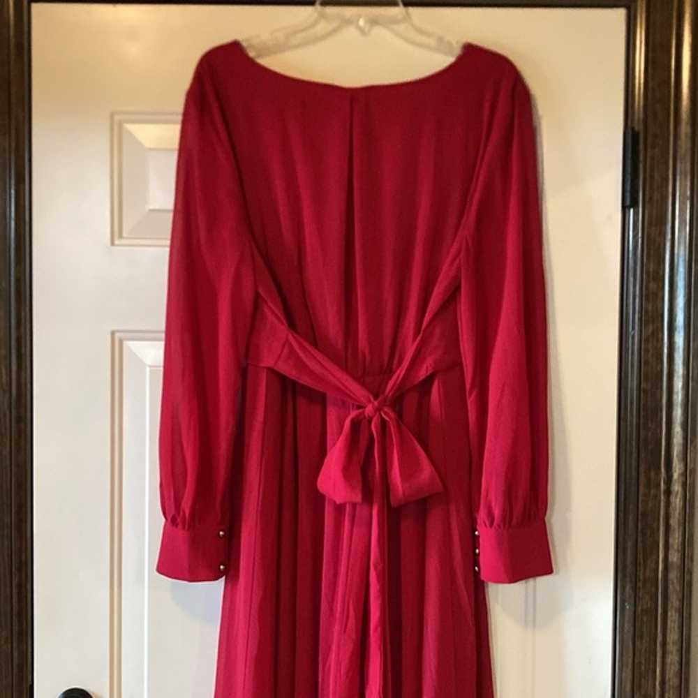 2X Ricarica Red Chiffon Long Sleeve Plus Maxi Dre… - image 11