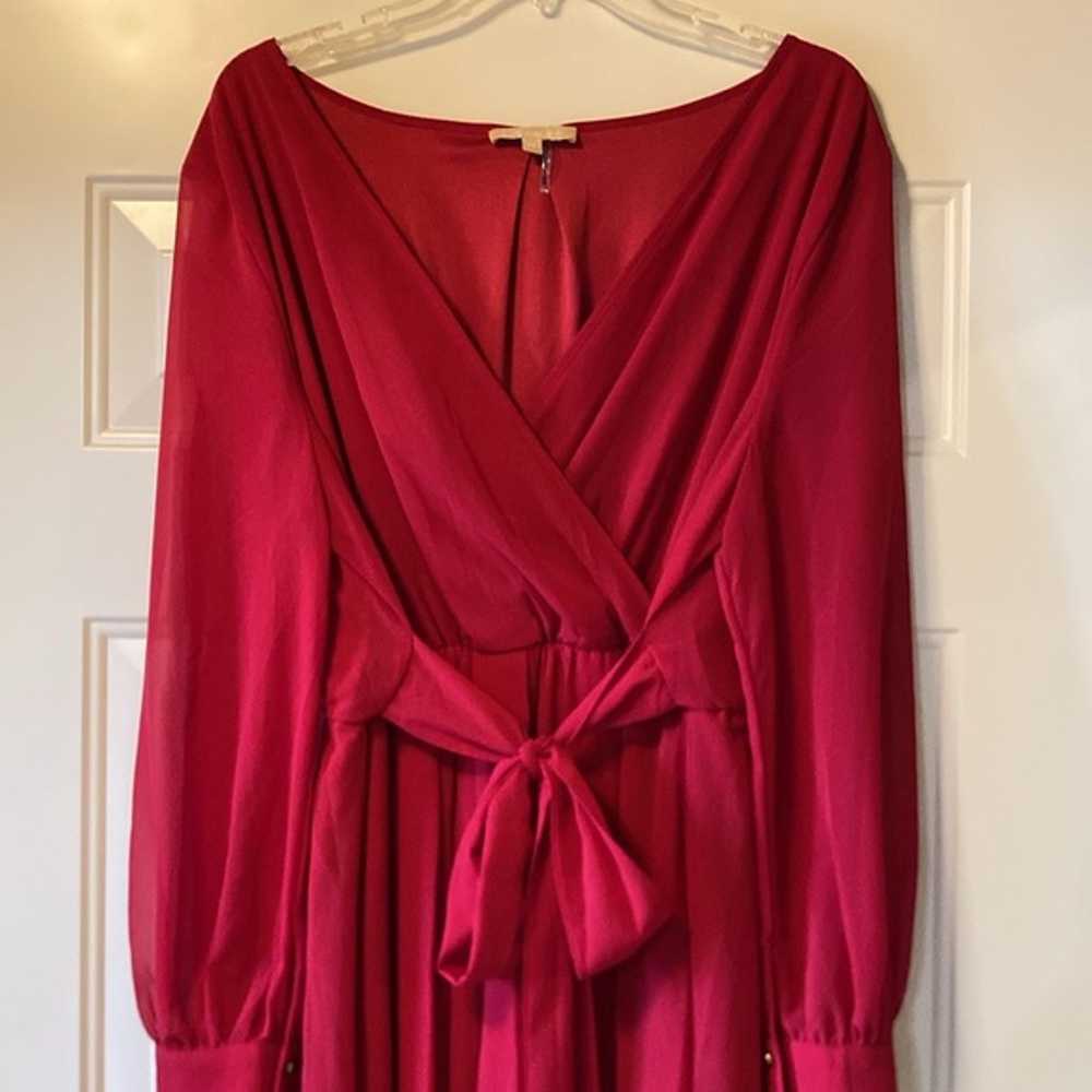 2X Ricarica Red Chiffon Long Sleeve Plus Maxi Dre… - image 6