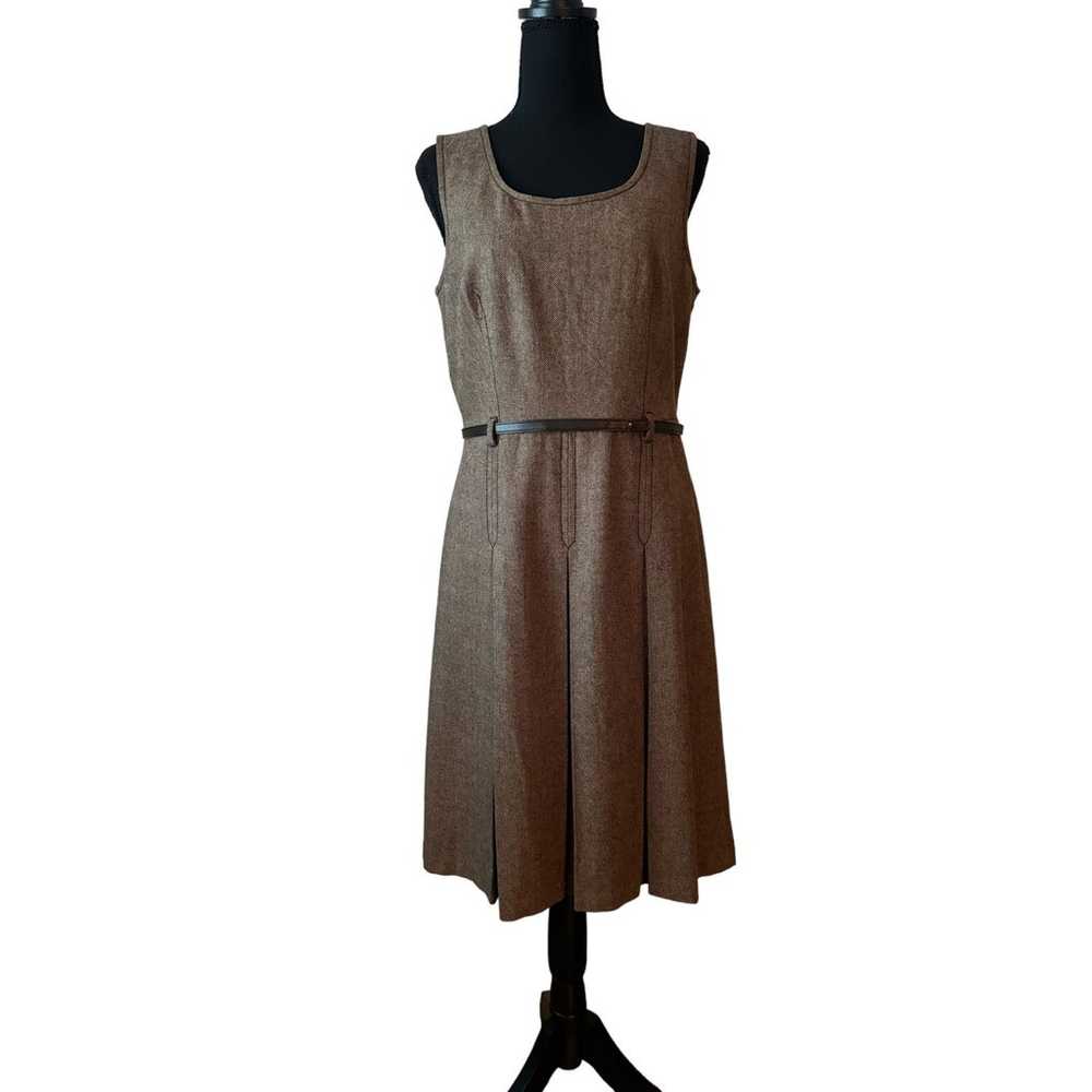 LOFT Tweed Brown Knee-Length Dress Size 6 - image 2