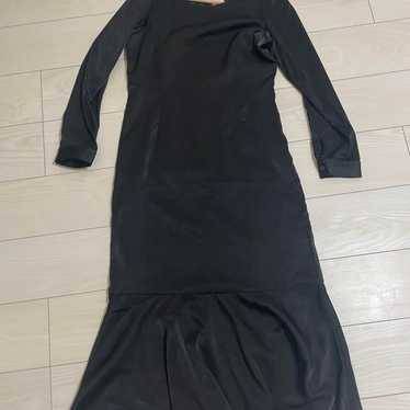 Nairo black long sleeve flare skirt dress - image 1