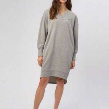 Lacoste Gray V-Neck Sweat Dress