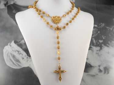 Portuguese Gold Filigree Rosary - image 1