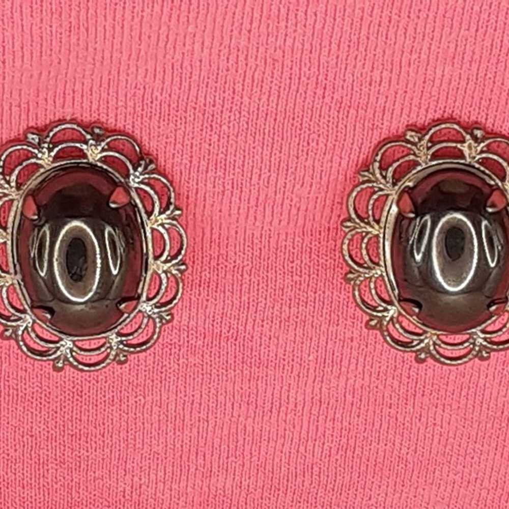 Vntg Victorian Revival Hematite Earrings - image 3