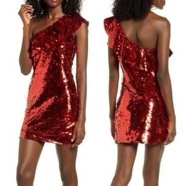 Leith red sequin mini cocktail party dress