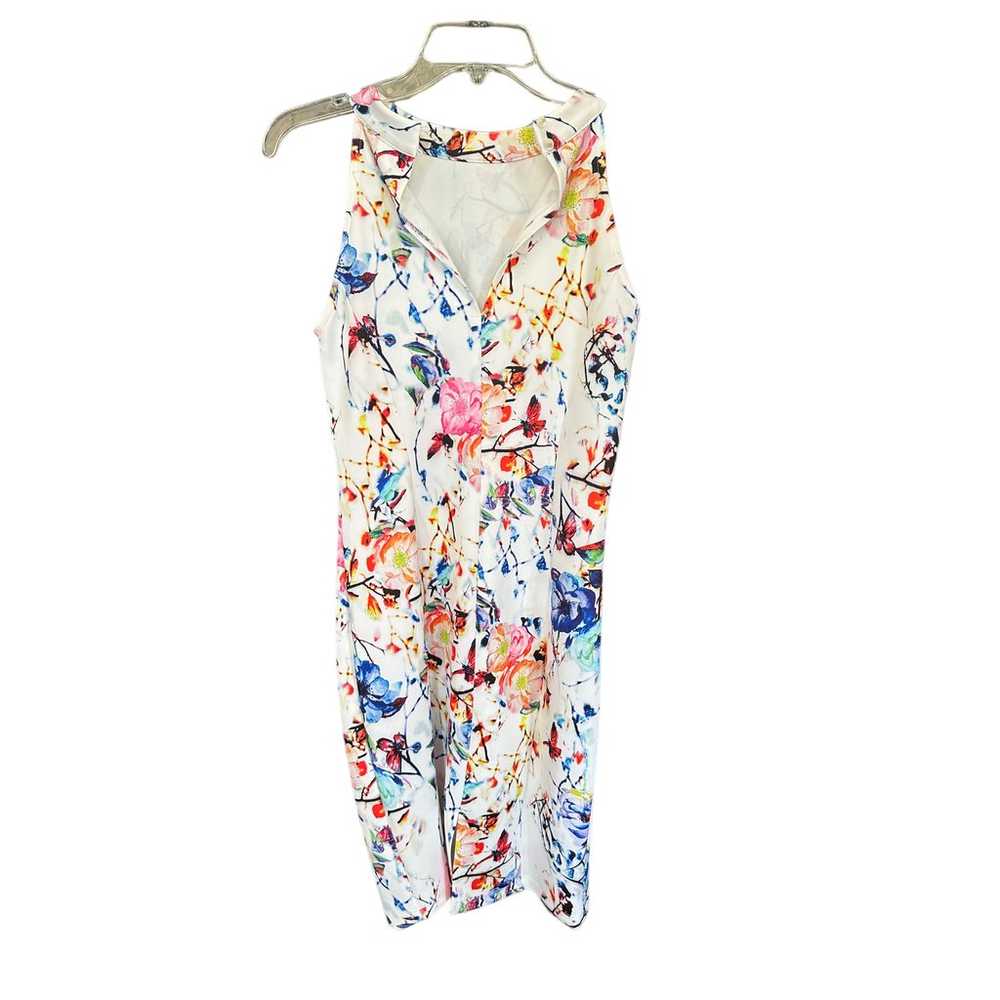 Venus | Women's White Floral Sleeveless Dress | S… - image 2