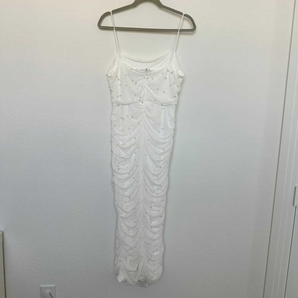 Lulus Toast to Romance White Ruched Pearl Bodycon… - image 10