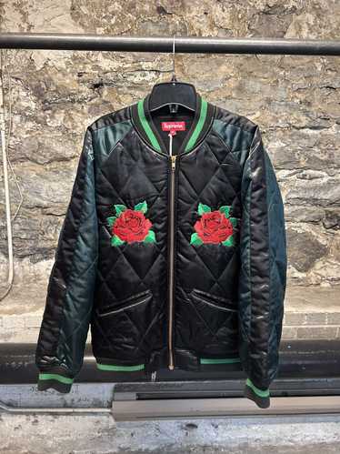 Supreme Supreme FW2013 Satin Quilted Roses bomber… - image 1