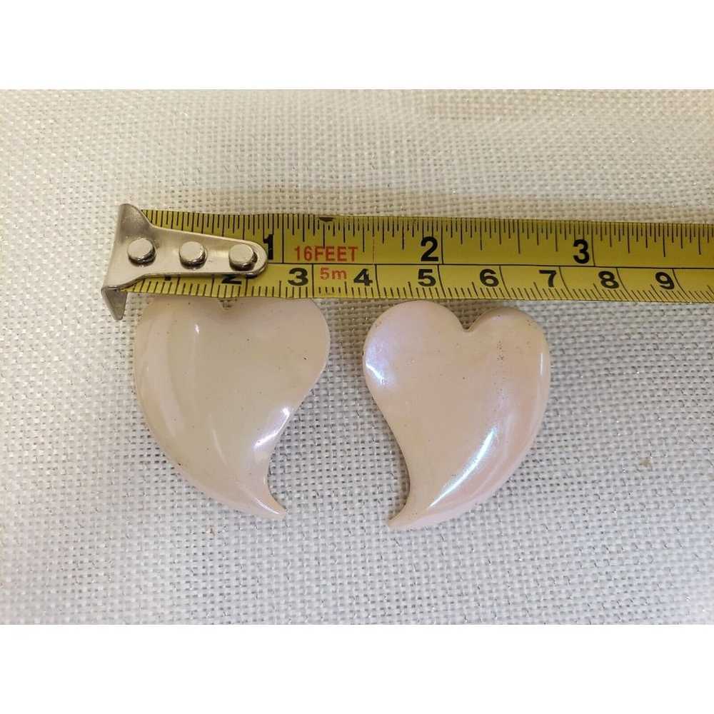 Vintage Iridescent Heart Post Earrings, Kitschy 8… - image 5