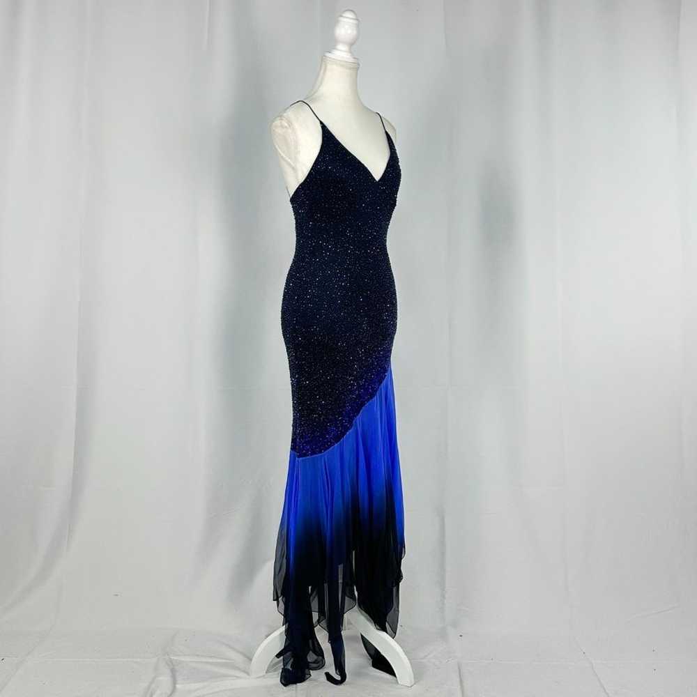 Cassandra Stone Silk Asymmetrical Black/Blue Cock… - image 2