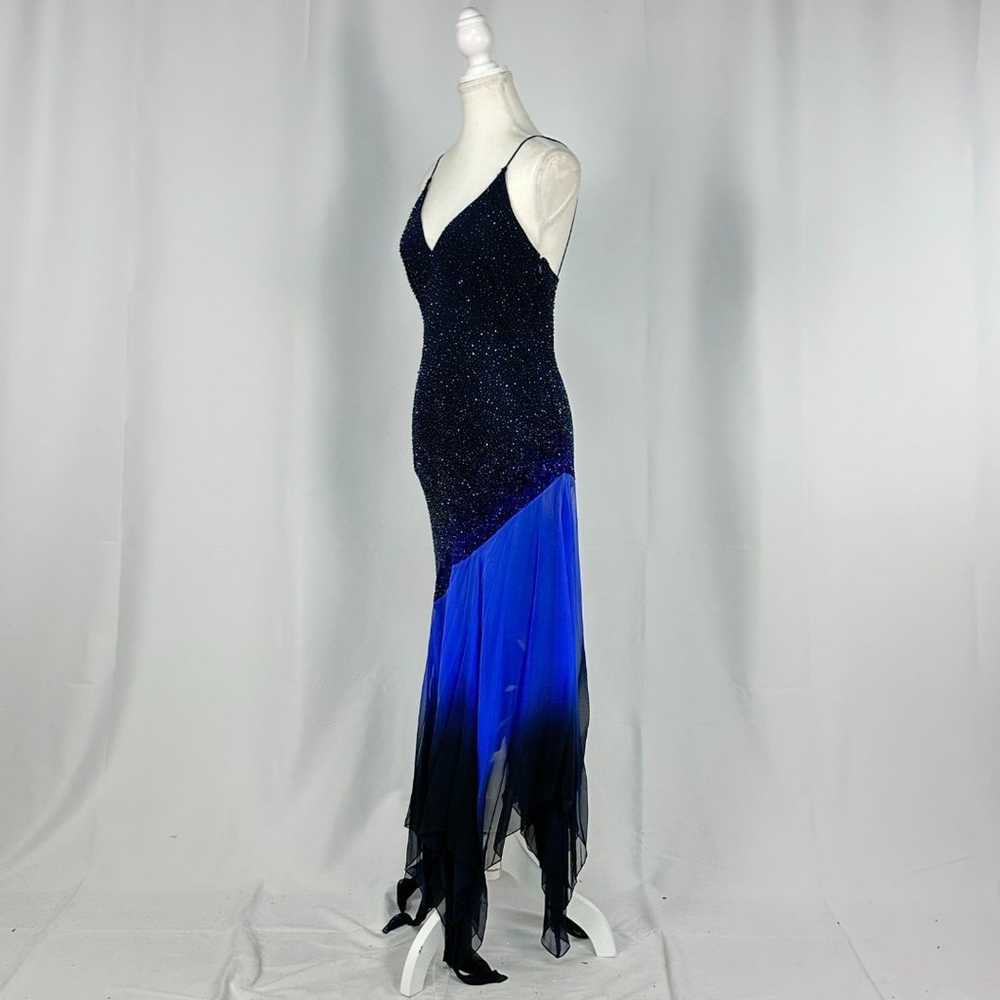 Cassandra Stone Silk Asymmetrical Black/Blue Cock… - image 3