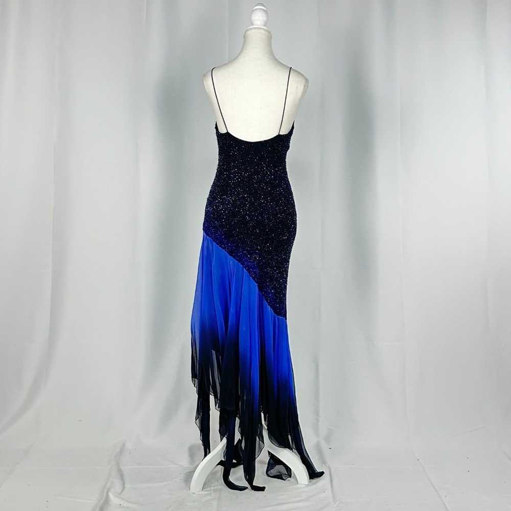 Cassandra Stone Silk Asymmetrical Black/Blue Cock… - image 4