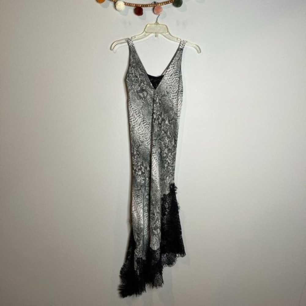 Gold Hawk grey snakeskin silk slip dress - image 2