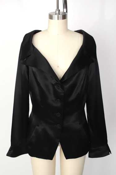 1980s Norma Kamali Satin Blazer