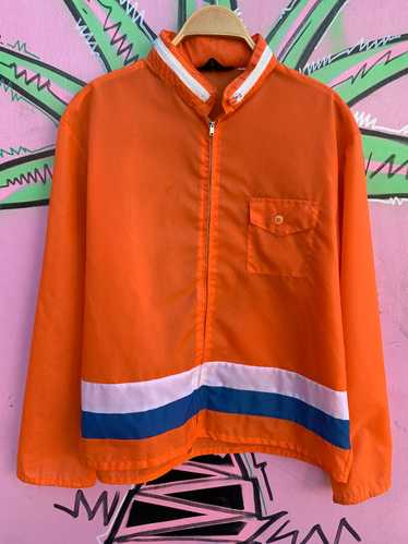 RAD! 1960S-70S NYLON RACING JACKET BOTTOM STRIPES 