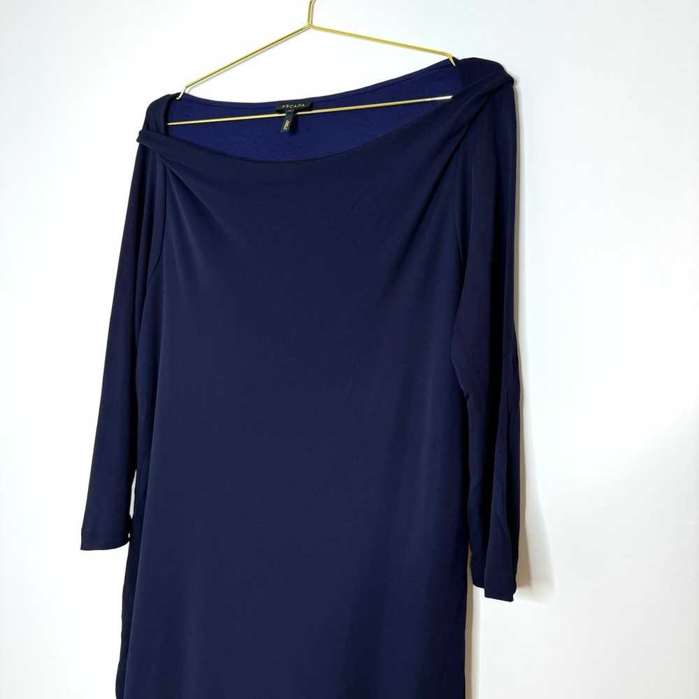 Escada Navy Blue Boatneck Long Sleeve Stretch Kni… - image 5