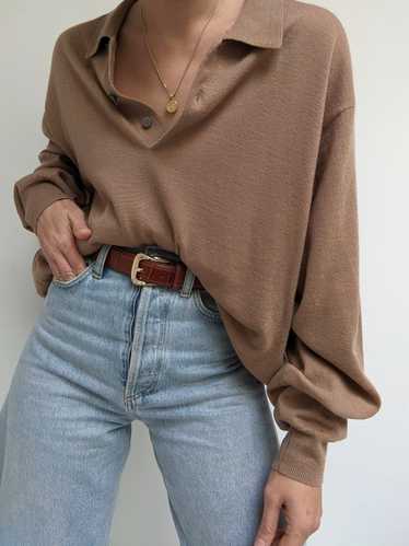 Vintage Toffee Wool Henley