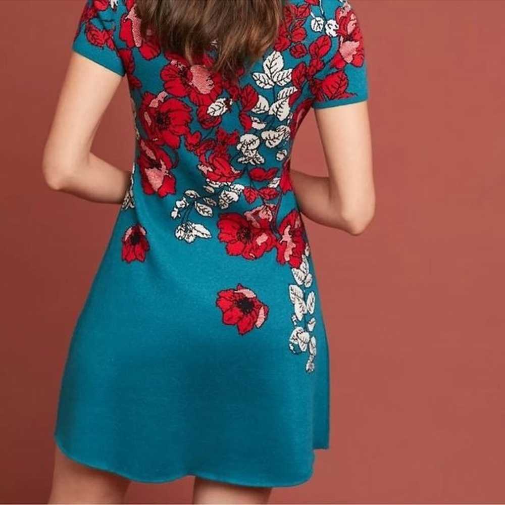 Anthro Maeve Allison Poppy Floral Sweater Dress S… - image 2