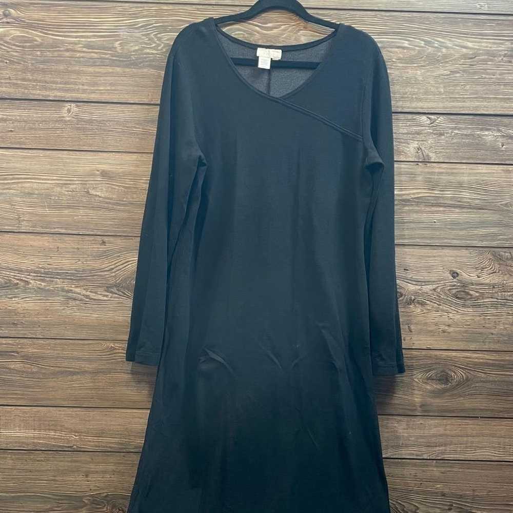 JJILL Black Knit Long Sleeve Dress Made in USA TA… - image 4