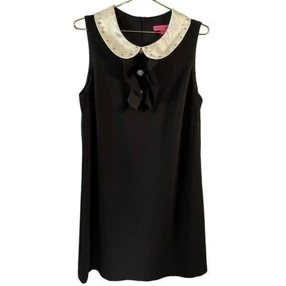 Betsey Johnson Black Embellished Scuba Crepe Dres… - image 2