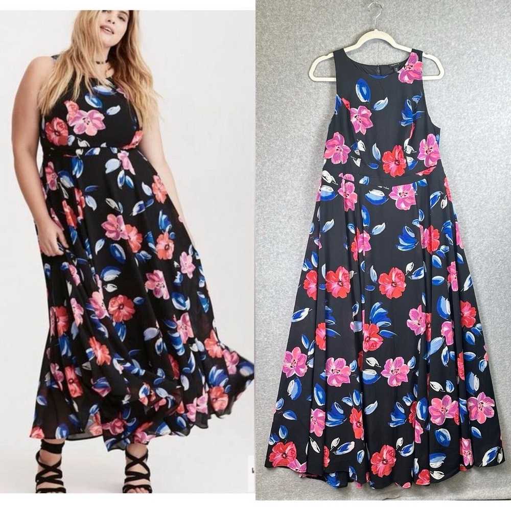 Torrid Dress Womens Size 12 L Floral Maxi Boho Pr… - image 1