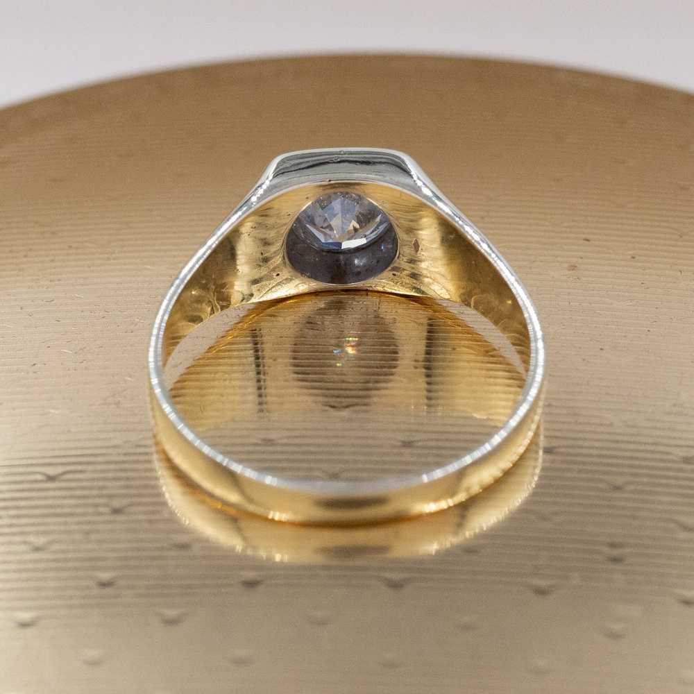 Colorless Old European Diamond Flush-Set Ring c19… - image 3