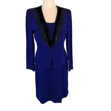 Nah Nah Evening Jacket Dress Sequin Trim Purple S… - image 1