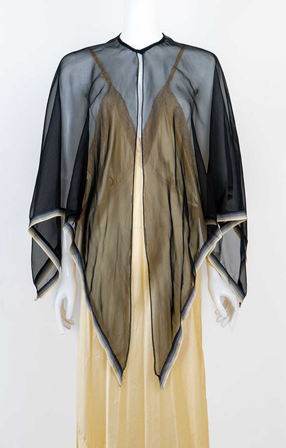 Vintage 1940s-1950s Sheer Silk Voile Shawl - image 1