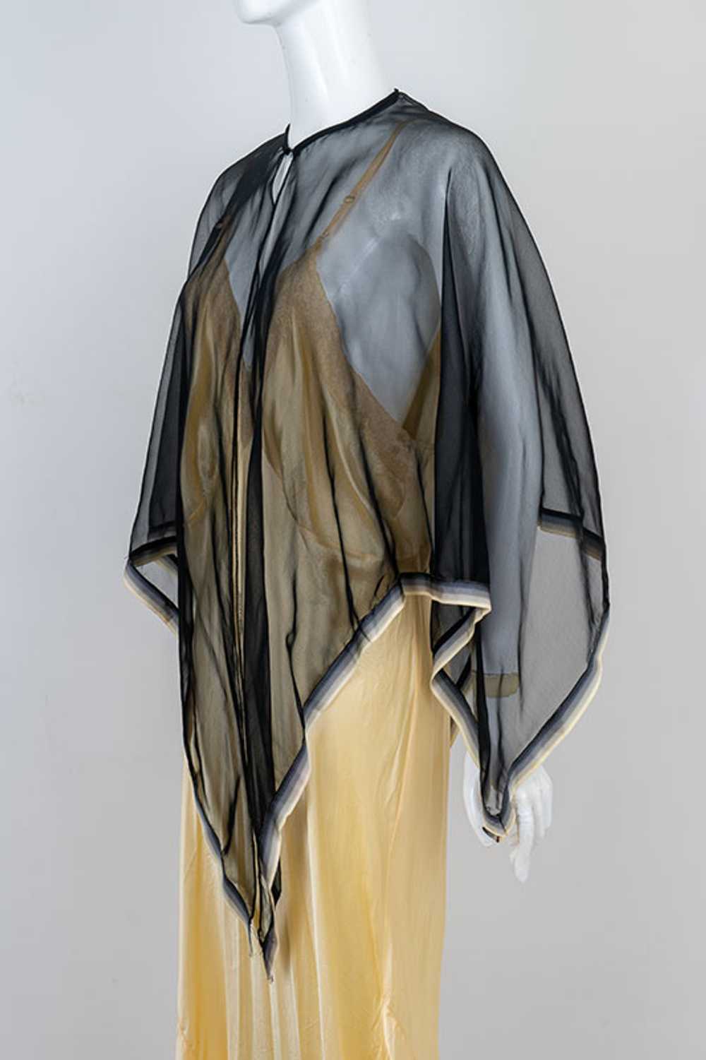 Vintage 1940s-1950s Sheer Silk Voile Shawl - image 2