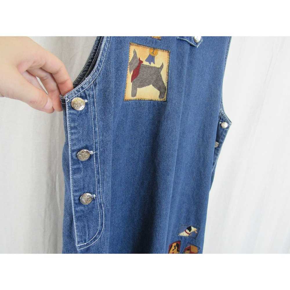 Vintage Haiks XL Denim Dress Sailor Collar Dogs N… - image 5