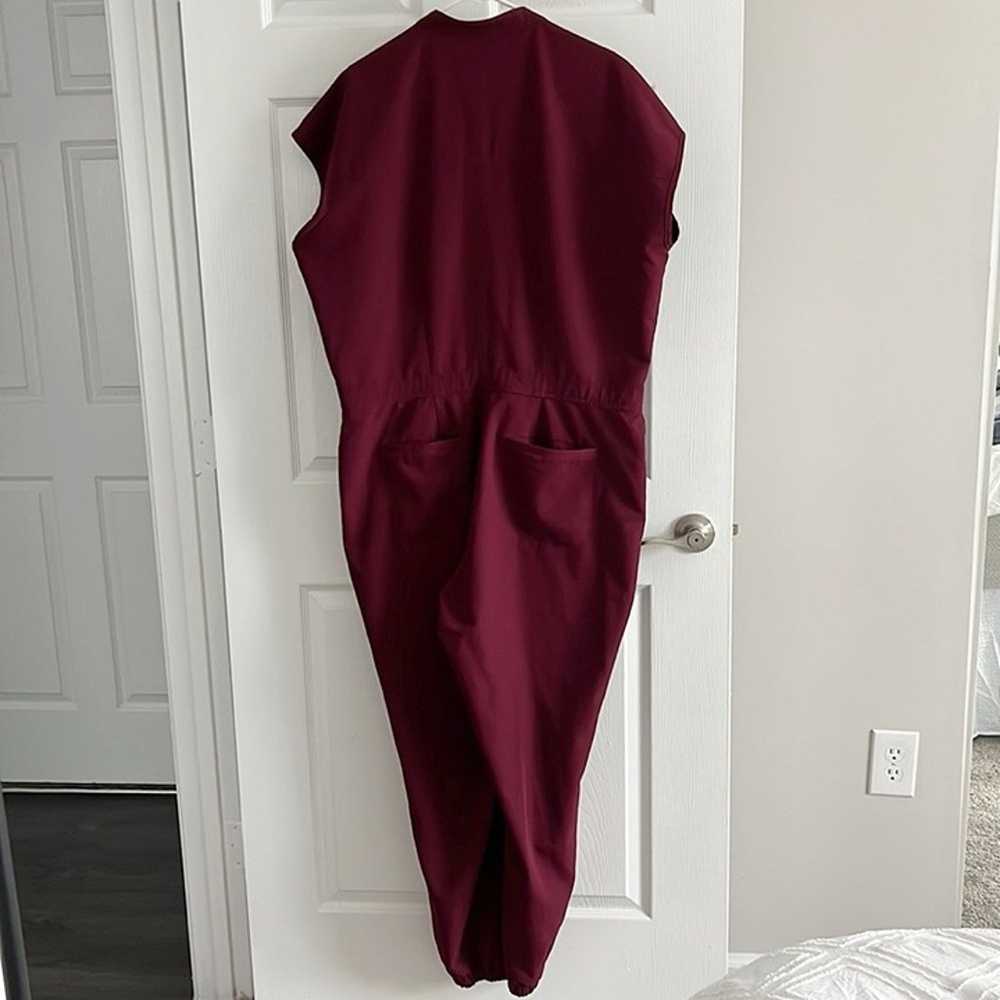 Figs Rafaela Cargo ScrubJumpsuit Burgundy XXL - image 5