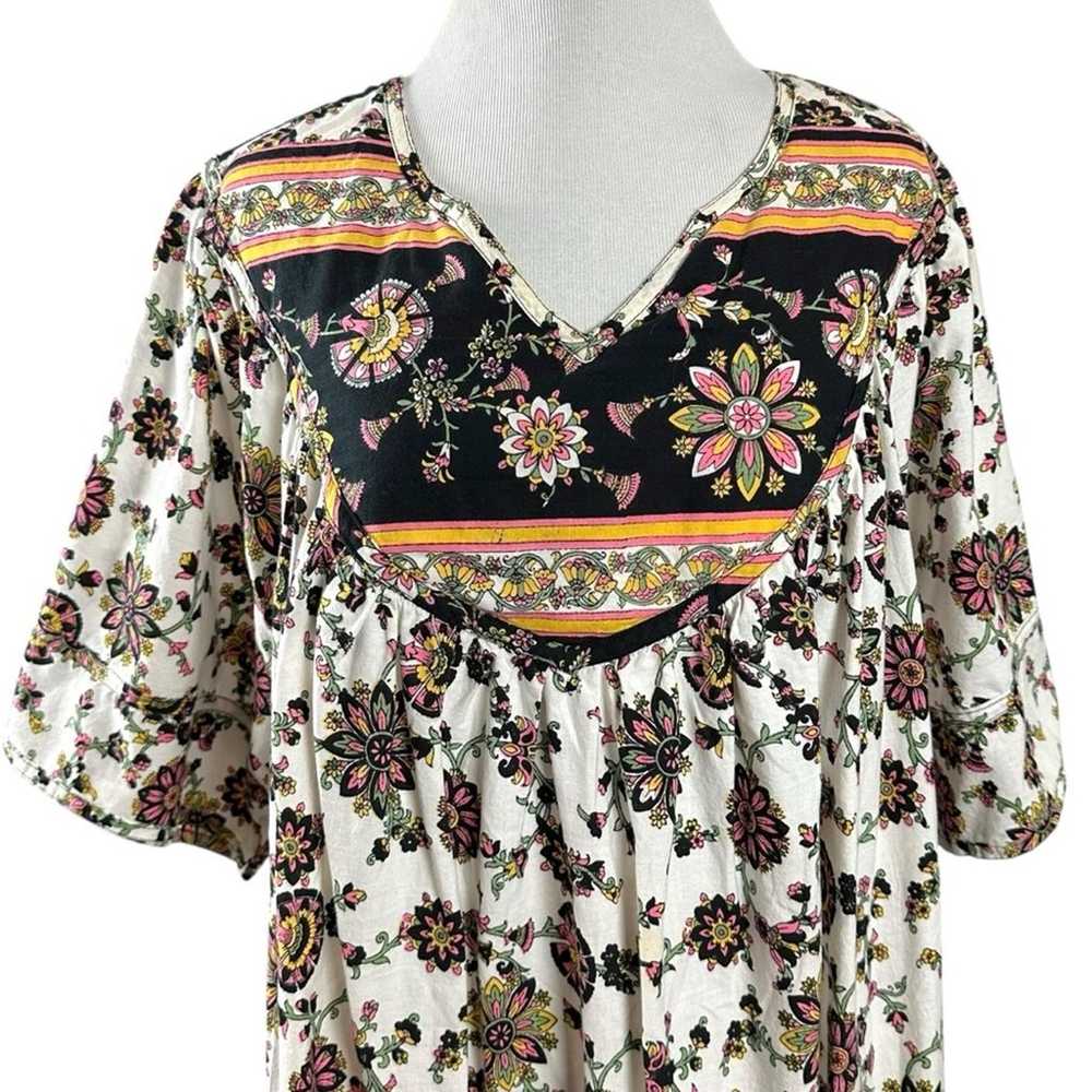 Vintage 70s Loungees Size XL Indian Cotton House … - image 3