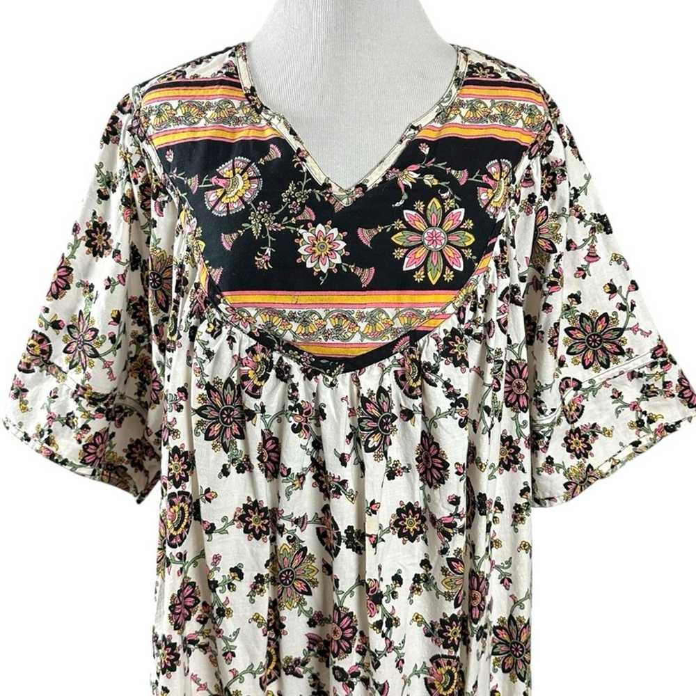 Vintage 70s Loungees Size XL Indian Cotton House … - image 4