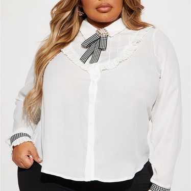 Plus size houndstooth blouse 2x