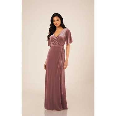 Sorella Vida Mauve Pink Velvet Flutter Sleeve Wra… - image 1