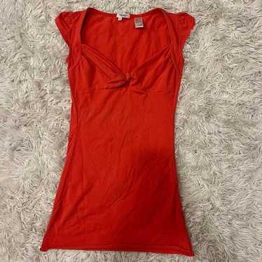 Miss Sixty Y2K Mini Dress Peach Orange Crossover T