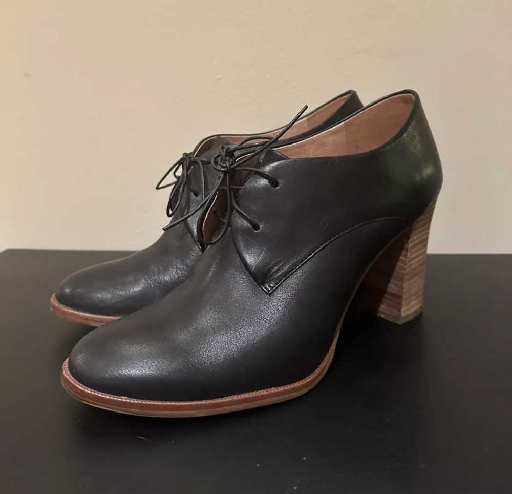 Madewell Bette Black Leather Oxford Heels (6) |… - image 4