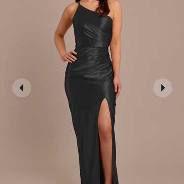 Davids Bridal Sculpting Satin One-Shoulder Dress