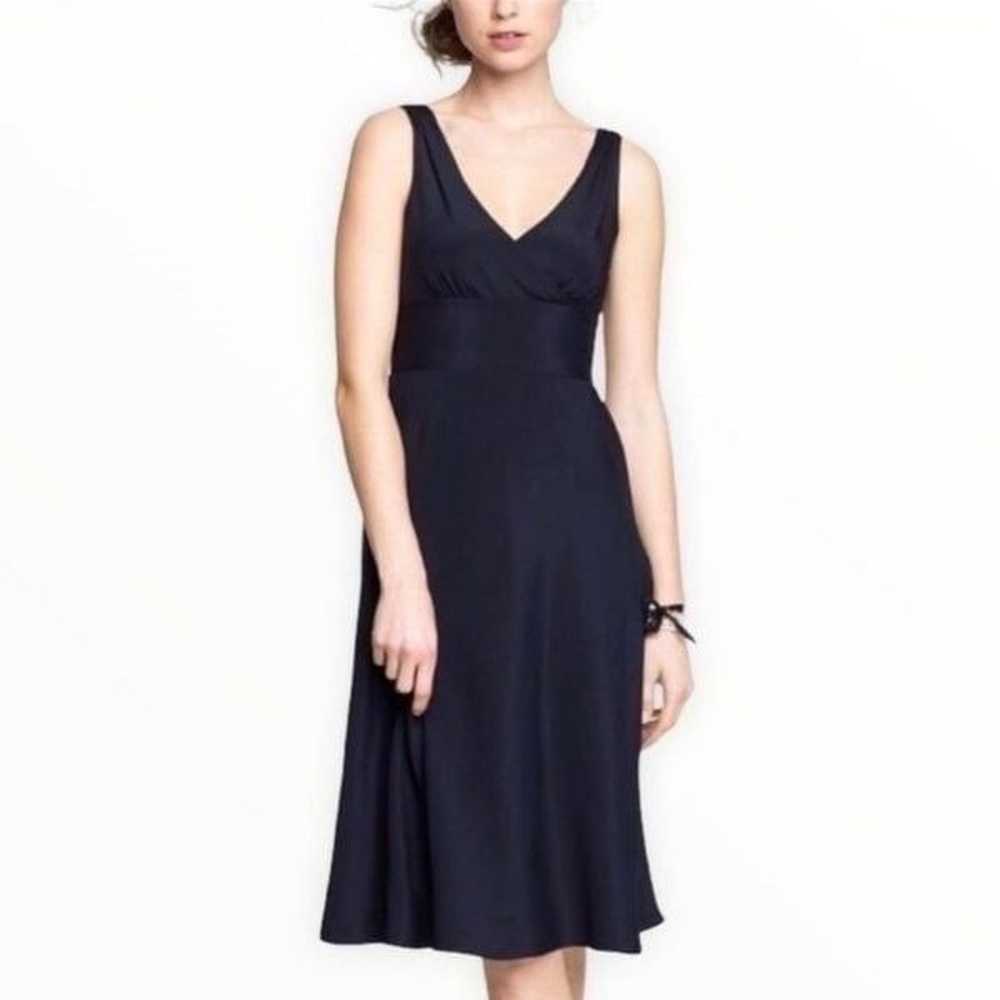 J. Crew Black Sophia Silk Chiffon Tricotine Sleev… - image 2