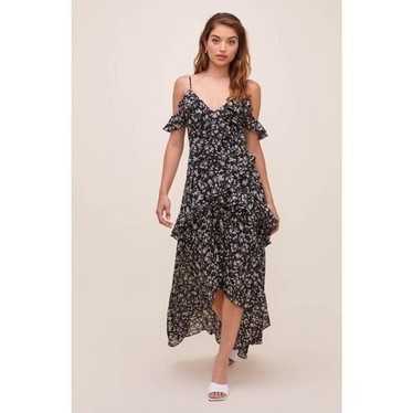 ASTR The Label High/Low Tiered Ruffle Maxi Dress