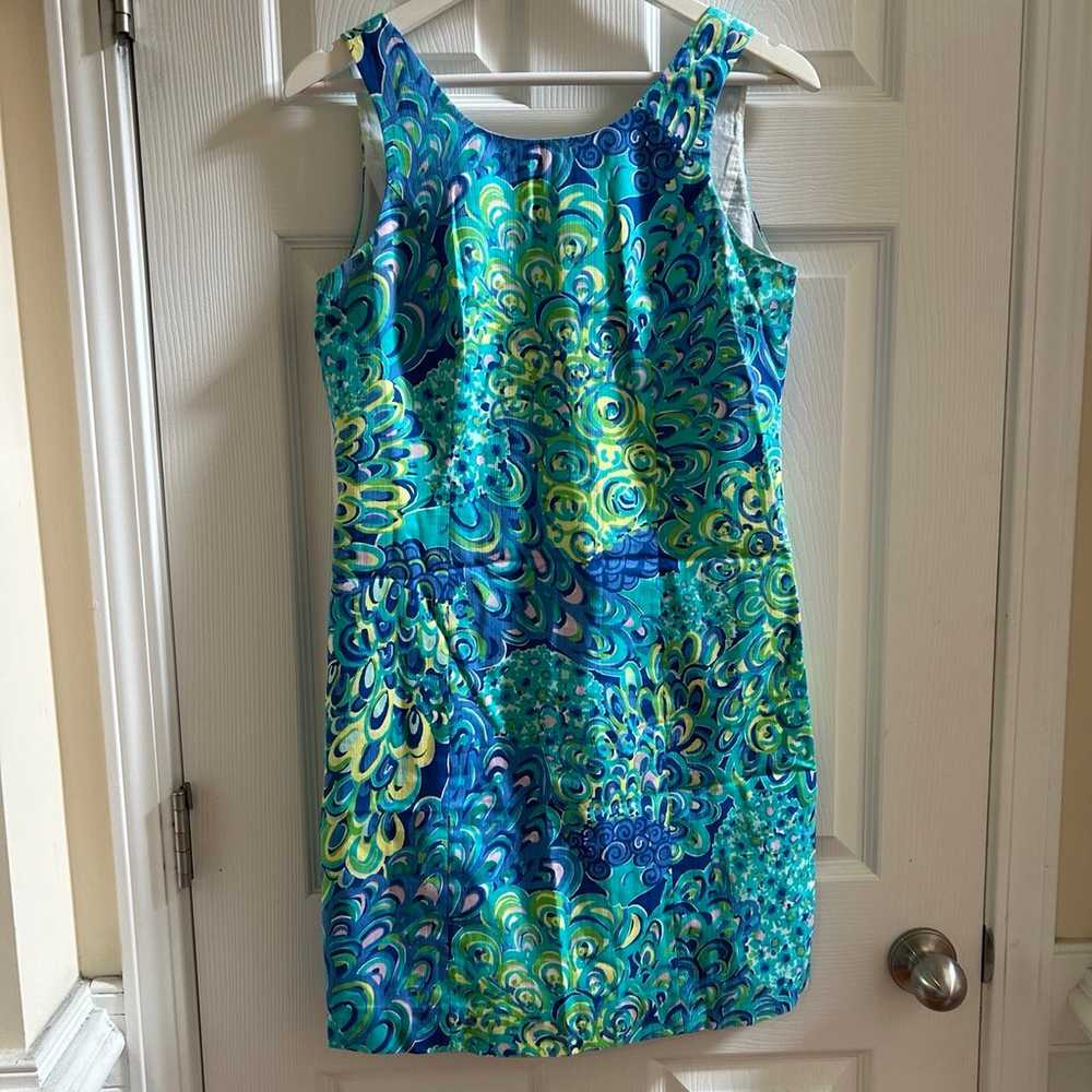 Lilly Pulitzer Lagoon Cathy Shift Dress Size 4 - image 2