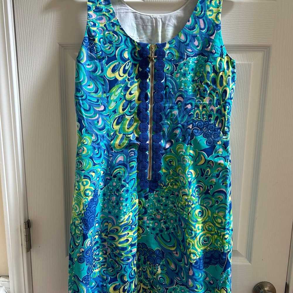 Lilly Pulitzer Lagoon Cathy Shift Dress Size 4 - image 5